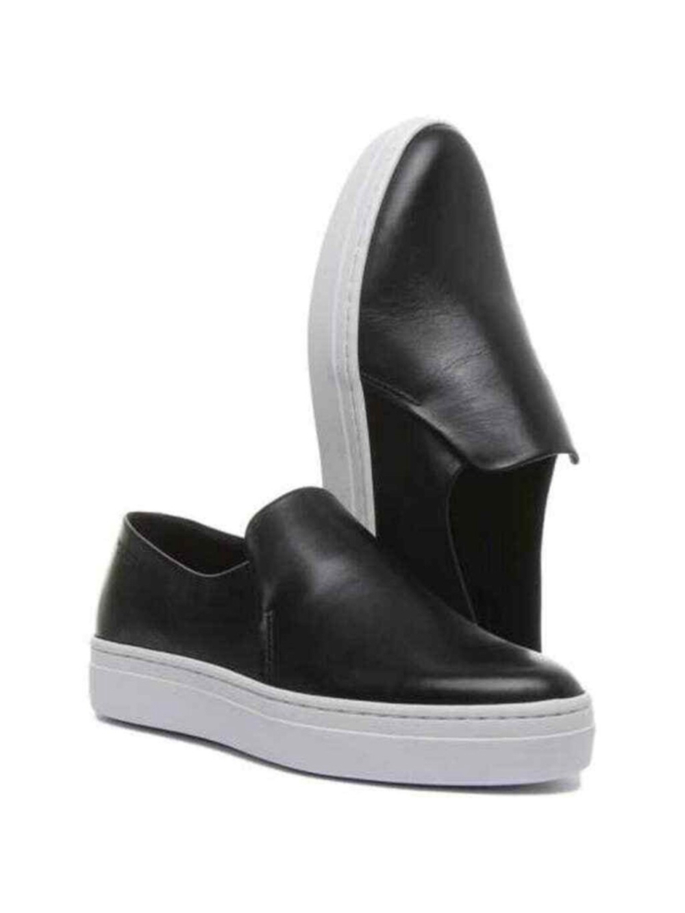 Vagabond Slip-On Sneakers Size 41 Black Leather Casual Shoes Skater